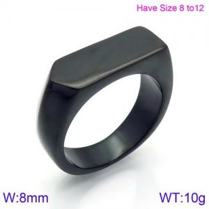 Stainless Steel Black-plating Ring - KR86568-KHX