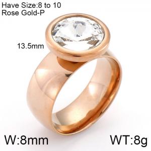 Stainless Steel Stone&Crystal Ring - KR86682-K