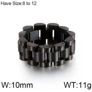 Stainless Steel Black-plating Ring - KR86693-KFC