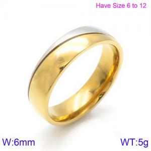 Stainless Steel Gold-plating Ring - KR86987-K
