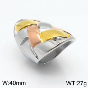 Stainless Steel Rose Gold-plating Ring - KR86992-LK
