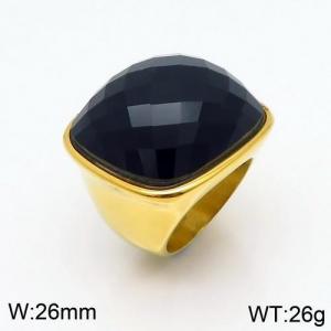 Stainless Steel Stone&Crystal Ring - KR86996-LK