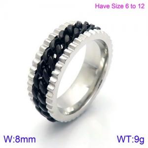 Stainless Steel Black-plating Ring - KR87111-K