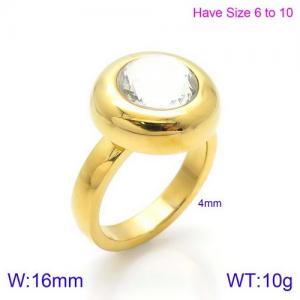 Stainless Steel Stone&Crystal Ring - KR87112-K