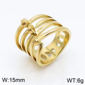 Stainless Steel Gold-plating Ring - KR87162-SP