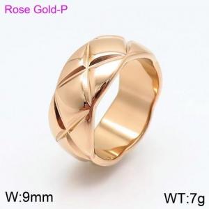 Stainless Steel Rose Gold-plating Ring - KR87208-YH
