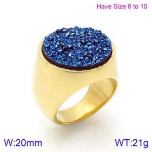 Stainless Steel Stone&Crystal Ring - KR88904G-K