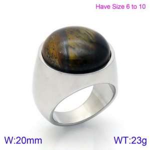 Stainless Steel Stone&Crystal Ring - KR88937S-K