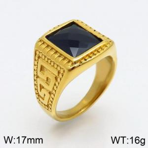 Stainless Steel Stone&Crystal Ring - KR89081-LK