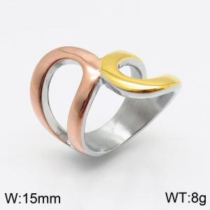 Stainless Steel Rose Gold-plating Ring - KR89094-LK