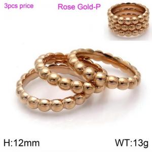 Stainless Steel Rose Gold-plating Ring - KR89302-GC