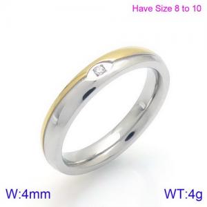 Stainless Steel Stone&Crystal Ring - KR89310-K