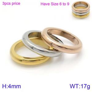 Stainless Steel Gold-plating Ring - KR89312-K