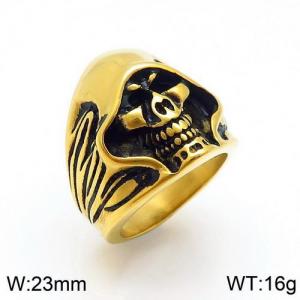 Stainless Skull Ring - KR89354-HL