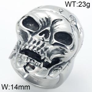 Stainless Skull Ring - KR89974-BDJX