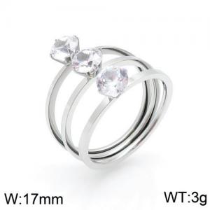Stainless Steel Stone&Crystal Ring - KR90051-WX