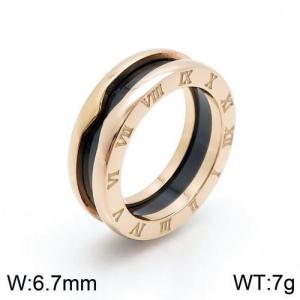 Stainless Steel Rose Gold-plating Ring - KR90084-WX