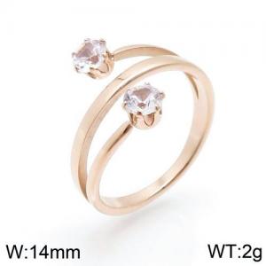 Stainless Steel Stone&Crystal Ring - KR90091-WX