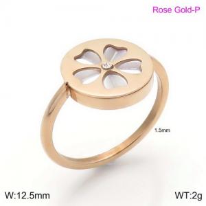 Stainless Steel Rose Gold-plating Ring - KR91457-GC