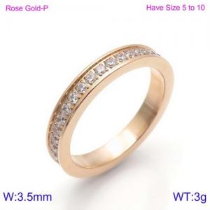 Stainless Steel Stone&Crystal Ring - KR91527-K