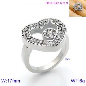 Stainless Steel Stone&Crystal Ring - KR91532-K