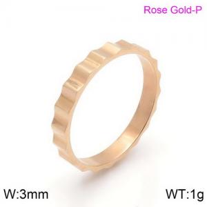 Stainless Steel Rose Gold-plating Ring - KR91542-GC