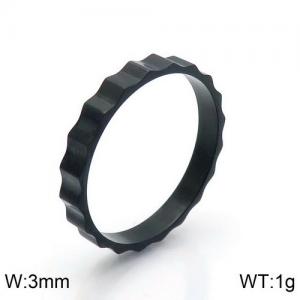Stainless Steel Black-plating Ring - KR91544-GC