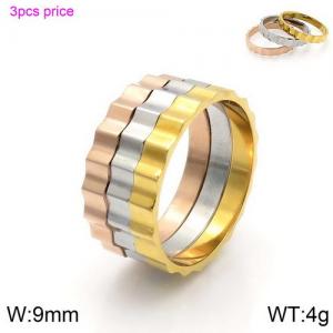 Stainless Steel Rose Gold-plating Ring - KR91546-GC