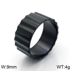 Stainless Steel Black-plating Ring - KR91547-GC