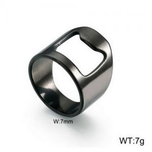 Stainless Steel Black-plating Ring - KR91711-WGZQ