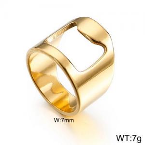 Stainless Steel Gold-plating Ring - KR91712-WGZQ