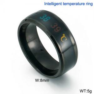 Stainless Steel Black-plating Ring - KR91716-WGZQ