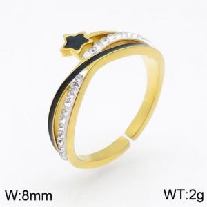 Stainless Steel Stone&Crystal Ring - KR91734-WX