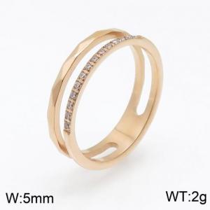 Stainless Steel Stone&Crystal Ring - KR91735-WX