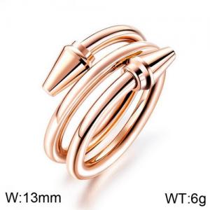 Stainless Steel Rose Gold-plating Ring - KR91761-WGTY