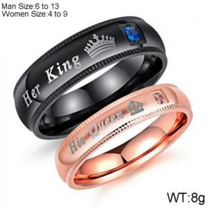 Stainless Steel Lover Ring - KR91773-WGTY