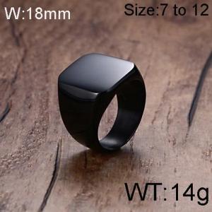 Stainless Steel Black-plating Ring - KR91827-WGSF