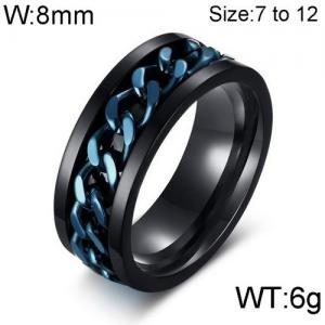 Stainless Steel Black-plating Ring - KR91833-WGSF