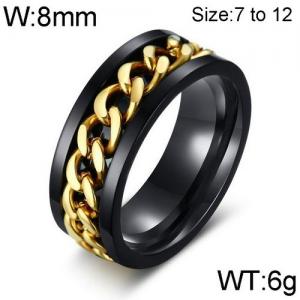 Stainless Steel Black-plating Ring - KR91834-WGSF