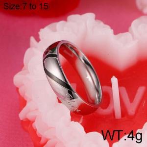 Stainless Steel Black-plating Ring - KR91847-WGSF