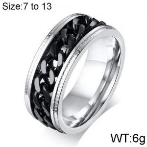 Stainless Steel Black-plating Ring - KR91849-WGSF