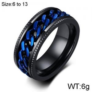 Stainless Steel Black-plating Ring - KR91850-WGSF