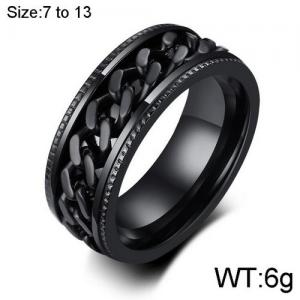 Stainless Steel Black-plating Ring - KR91852-WGSF
