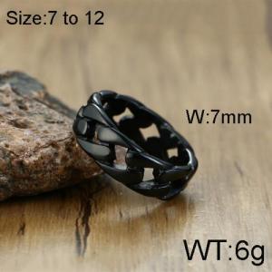 Stainless Steel Black-plating Ring - KR91854-WGSF