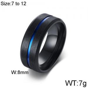 Stainless Steel Black-plating Ring - KR91866-WGSF