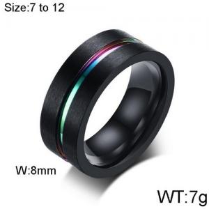 Stainless Steel Black-plating Ring - KR91867-WGSF