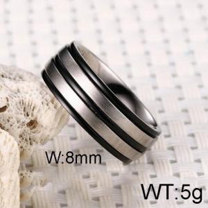 Stainless Steel Black-plating Ring - KR91913-WGSF