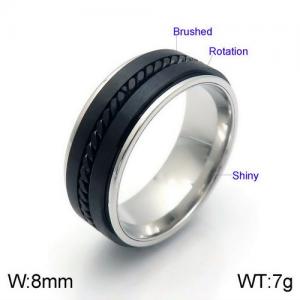 Stainless Steel Black-plating Ring - KR92005-GC