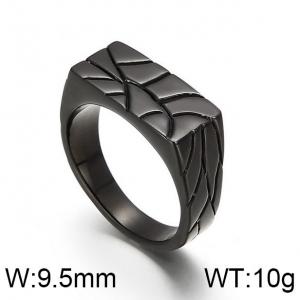 Stainless Steel Black-plating Ring - KR92009-GC