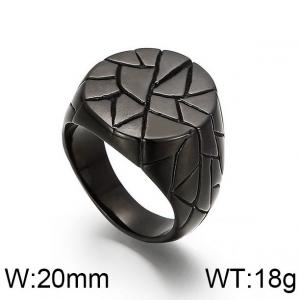 Stainless Steel Black-plating Ring - KR92017-GC